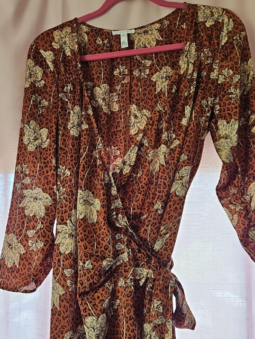 Leith Animal Print Wrap Dress